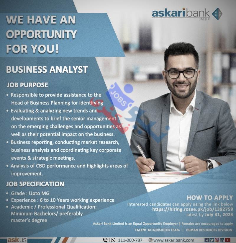 Askari Bank Jobs 2024 Advertisement